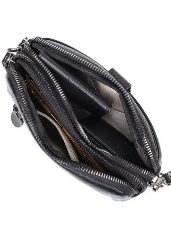 Интересная сумка-клатч в стильном дизайне из натуральной кожи 22086 Черная Vintage (260360836)
