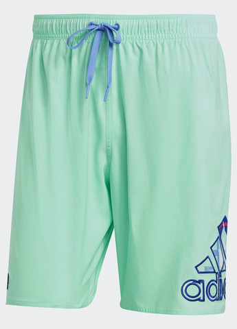 Мужские бирюзовые спортивные плавательные шорты seasonal floral logo clx adidas