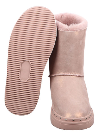 Розовые женские зимние ботинки на низком ходу 195479 Deenoor