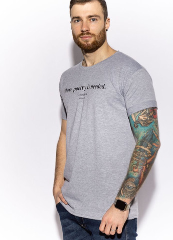 Бесцветная футболка с надписью на груди (серый меланж) Time of Style