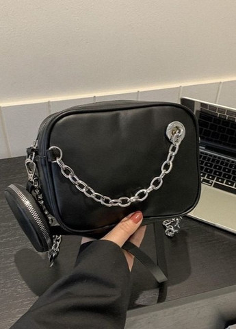 Женская классическая сумка 6550 кросс-боди через плечо черная No Brand (276063177)