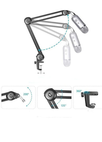 Держатель универсальный на кровать, стол для смартфона, микрофона, укрепление для смартфона (1 шт.), для планшета (1 шт.) No Brand (276716497)