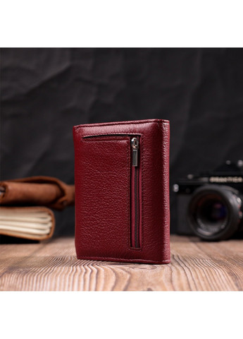 Шкіряний жіночий гаманець із монетницею 19480 Бордовий st leather (277980586)