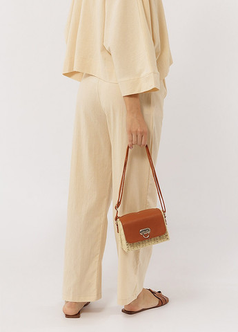 Жіночі широкі літні штани колір бежевий ЦБ-00219298 Yuki (259498554)