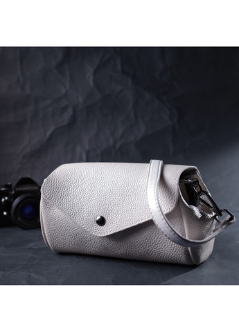 Кожаная женская сумка с треугольным клапаном 22255 Белая Vintage (276457652)