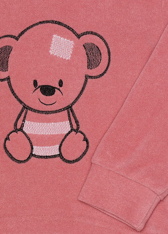 Светло-розовая зимняя пижама для девочки цвет пудровый цб-00231604 Бома