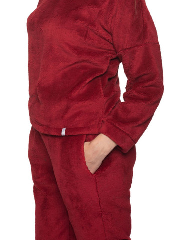 Бордова всесезон піжама костюм домашній махровий жіночий кофта зі штанами бордовий Maybel