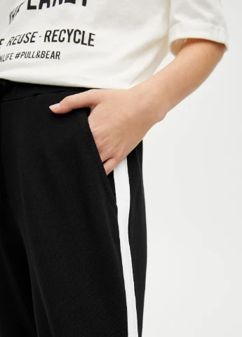 Штани демісезон,чорний білий, Pull & Bear (257522904)