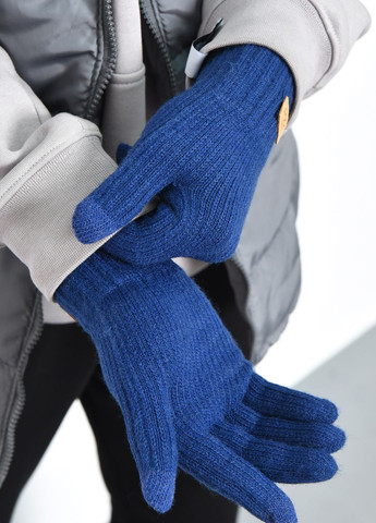 Перчатки мужские сенсорные с утеплителем синего цвета Let's Shop (275466430)