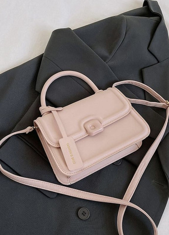 Жіноча класична сумка 8747 крос-боді на ремінці через плече рожева No Brand (274074227)