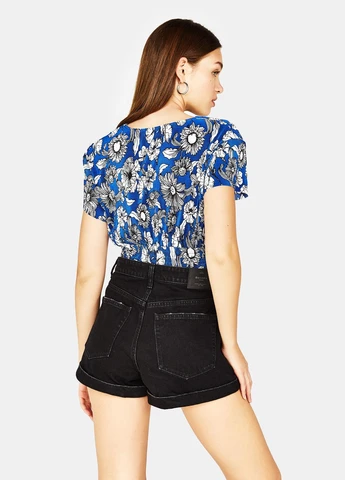 Топ літо,синій в білі візерунки, Bershka (259920968)