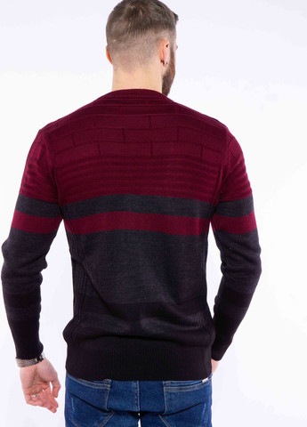 Прозрачный зимний свитер двухцветный (бордово-черный) Time of Style