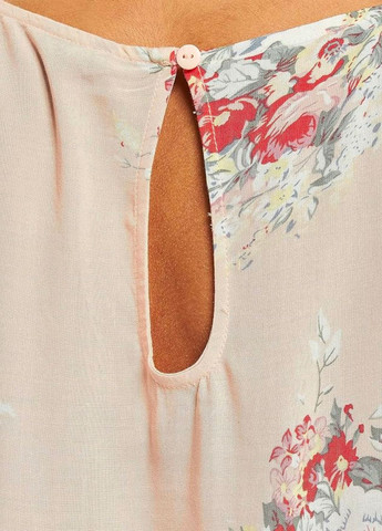 Розовая блузка с коротким рукавом в цветы розовая Only