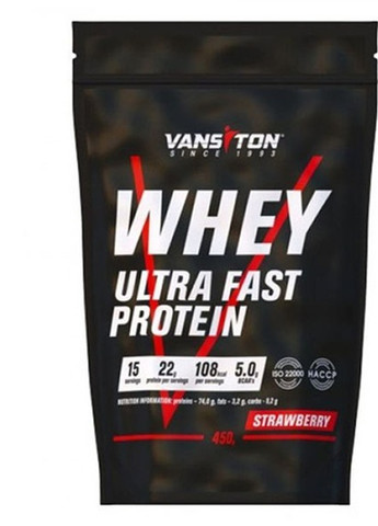 Whey Ultra Fast Protein 450 g /15 servings/ Strawberry Vansiton (258499577)