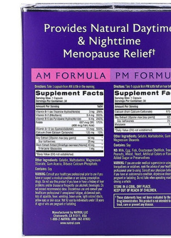 Complete Balance, Menopause Relief, AM/PM, Two Bottles 30 Capsules Each NTL-03001 Natrol (256720763)