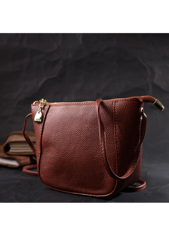 Небольшая женская сумка через плечо из натуральной кожи 22300 Коричневая Vintage (276457561)