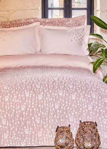 Набор постельное белье с покрывалом - Passaro blush пудра евро Karaca Home (258186423)