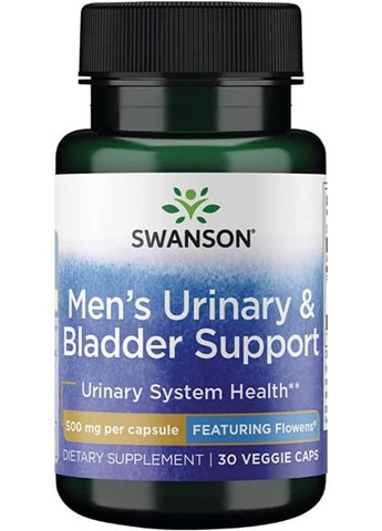 Mens Urinary Bladder Support 500 mg 30 Veg Caps Swanson (260478994)