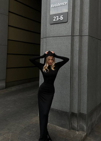 Черное женское платье макси с капюшоном. женское платье мягкая вискоза No Brand