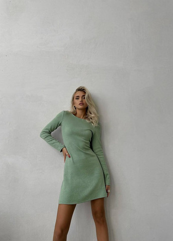 Оливковое женское платье ангора No Brand