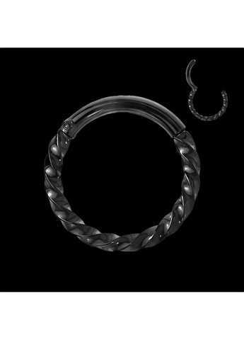 Кольцо кликер (спираль) из стали RH72 серьга для пирсинга септума носа, хряща уха, трагуса, хеликса, брови, губ цвет Spikes (260395440)