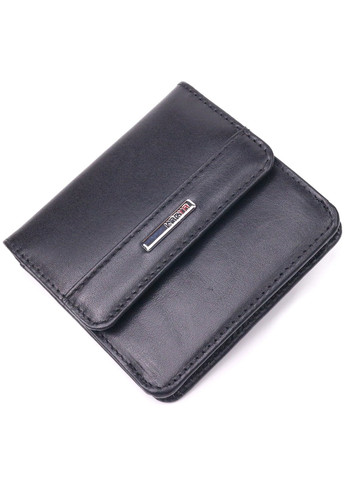 Компактний жіночий гаманець із натуральної гладкої шкіри 21432 Чорний Karya (258267774)