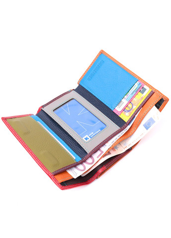 Шкіряний гаманець в три складання для жінок 19442 Різнокольоровий st leather (278001003)