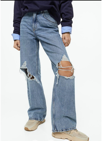 Жіночі широкі джинси 90sBaggy Jeans (55769) 32 Сині H&M - (258744267)