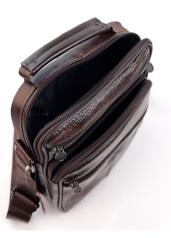 Кожаная сумка мужская с ручкой для носки в руке AN-902-1 18x23x7-8 Коричневый JZ (259578228)