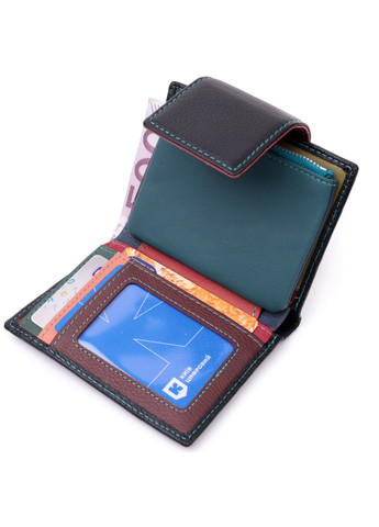 Портмоне для жінок у класичному кольорі з цікавою монетницею 19449 Чорний st leather (278001024)