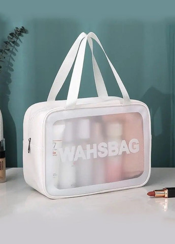 Женская косметичка органайзер WASHBAG BIG с двумя ручками белая No Brand (266897481)