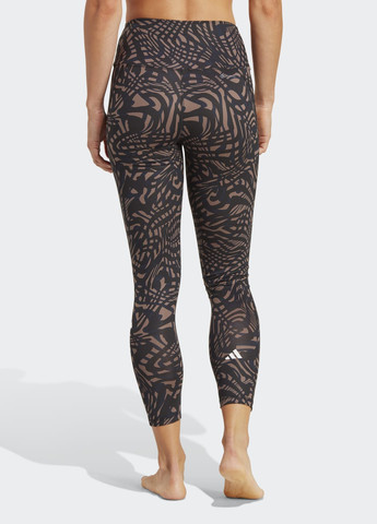 Черные демисезонные леггинсы yoga essentials printed 7/8 adidas