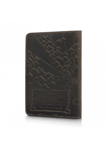 Кожаная коричневая обложка на паспорт HiArt PC-01 Discoveries Коричневый Hi Art (268371758)