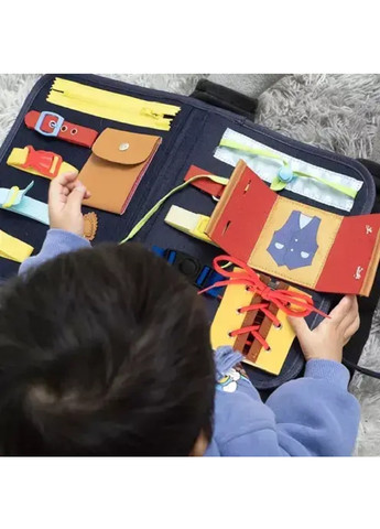 Розвивальна навчальна інтерактивна дерев'яна дошка бізіборд для дітей малюків 28х33х2 см (475464-Prob) У сумці Unbranded (267813458)