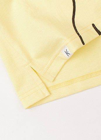 Желтая летняя футболка оверсайз желтая "пёс" KRAKO