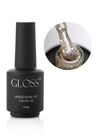 Гель-лак GLOSS 421 (золотистий з великими блискітками), 11 мл Gloss Company кристал (269119898)