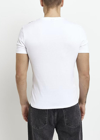 Белая футболка basic,білий з принтом, River Island