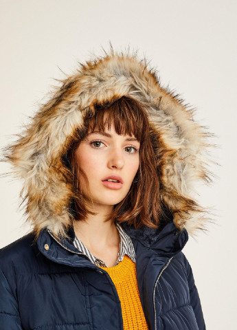 Темно-синяя куртка зима,темно-синій, Pull & Bear