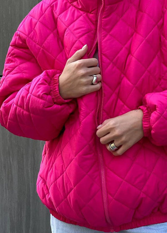 Розовая стеганая куртка на силиконе 200 подкладка из основы куртка-пальто No Brand