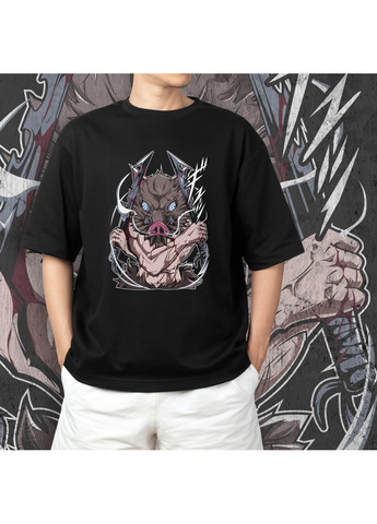 Чорна футболка з принтом клинок розсікаючий демонів - іноске хашибіра 3 No Brand
