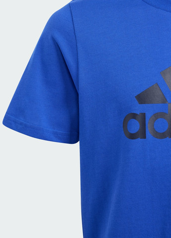 Синя демісезонна футболка essentials big logo cotton adidas