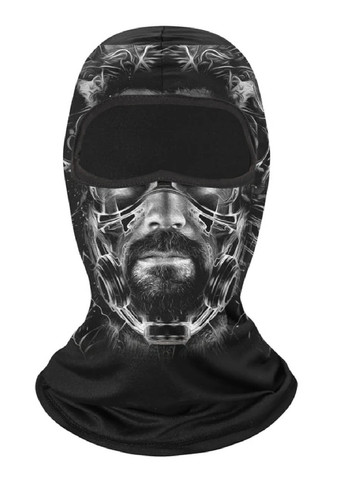 Unbranded балаклава маска подшлемник тактическая на все лицо под шлем летняя легкая тонкая вело мото полиэстер (474595-prob) рисунок черный кэжуал полиэстер производство -