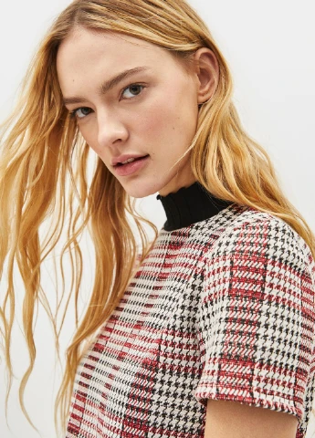 Червона сукня літо,червоний-білий в клітку, Bershka
