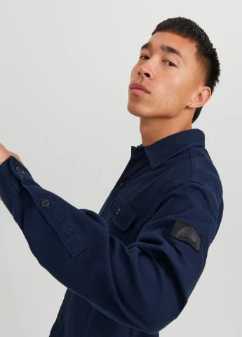 Темно-синяя рубашка Jack & Jones