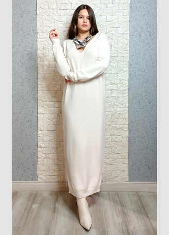 Молочное кэжуал платье платье-свитер New Collection однотонное