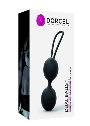 Вагінальні кульки Dual Balls Black, діаметр 3,6 см, вага 55гр Dorcel (269138252)