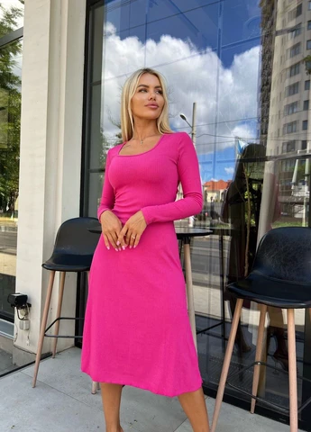 Малинова ділова жіноча сукня трикотаж No Brand