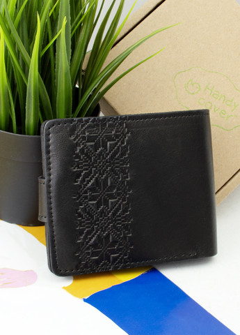 Подарунковий чоловічий набір №57 (чорний): Портмоне з гербом + ремінь HandyCover (257562432)