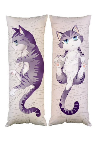Подушка дакімакура кіт аніме декоративна ростова подушка для обіймання двостороння 50*150 No Brand (258993149)