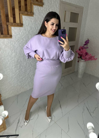 Фиолетовое женское ангоровое платье в рубчик цвет лиловый р.42/44 444742 New Trend